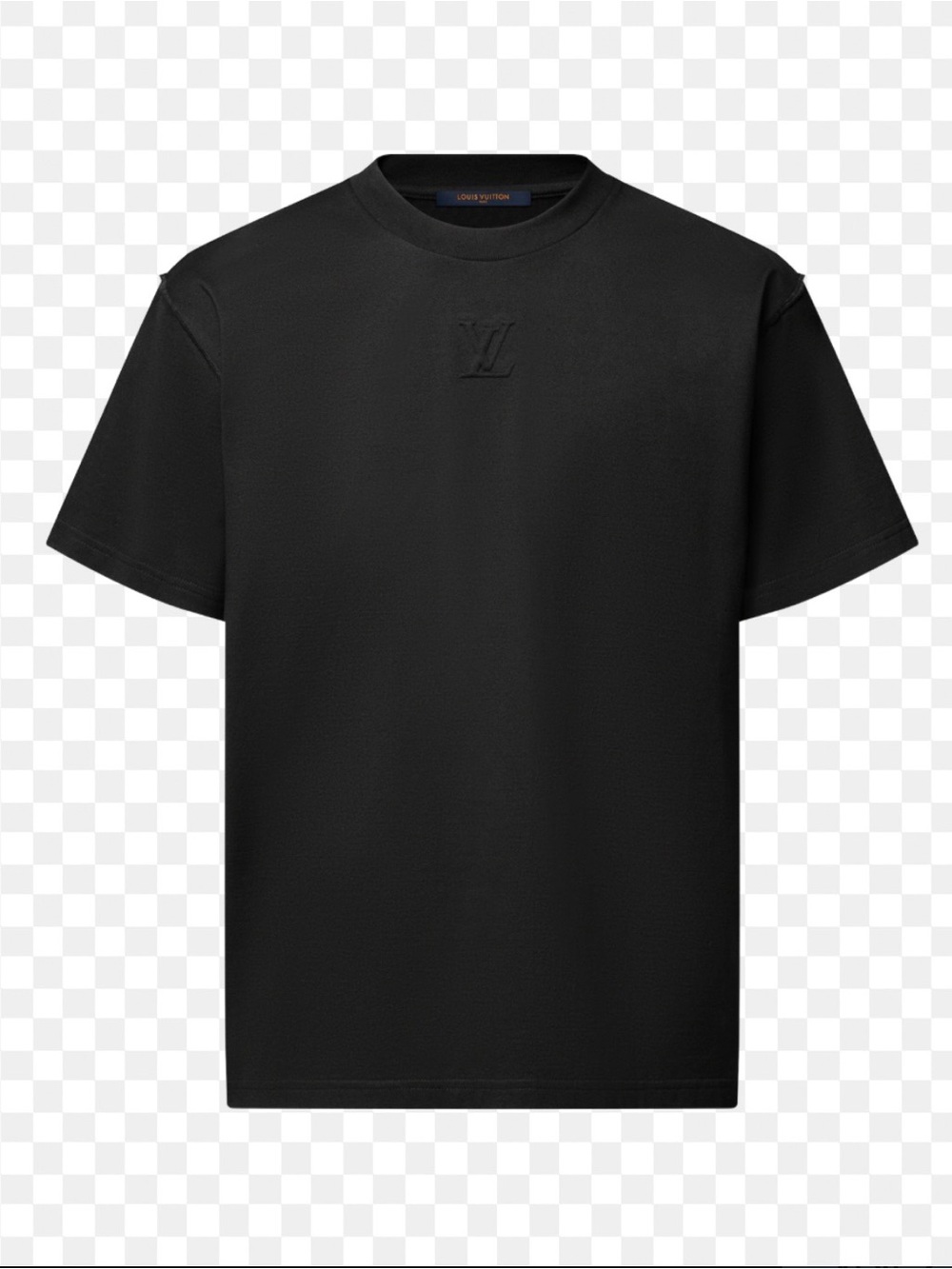 New Louis Vuitton Black Crewneck T-Shirt with Subtle Embossed LV size XL USA men